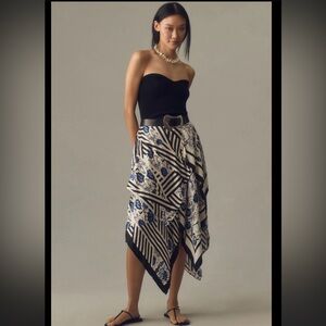 maeve silky asymmetrical midi skirt -Size S